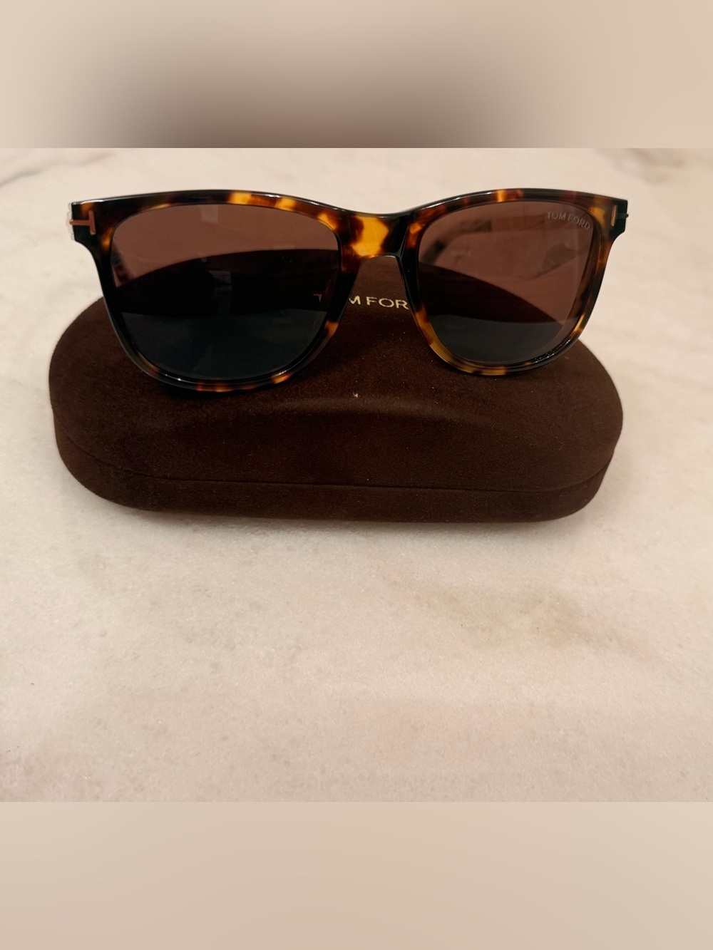 Tom Ford Tortoiseshell Frame Sunglasses with Brown Lenses